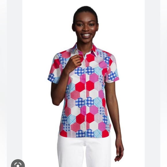 NWT (3 shirts) Lands’ End No Iron Supima Cotton Short Sleeve Shirt, Size 12 - Picture 6 of 14